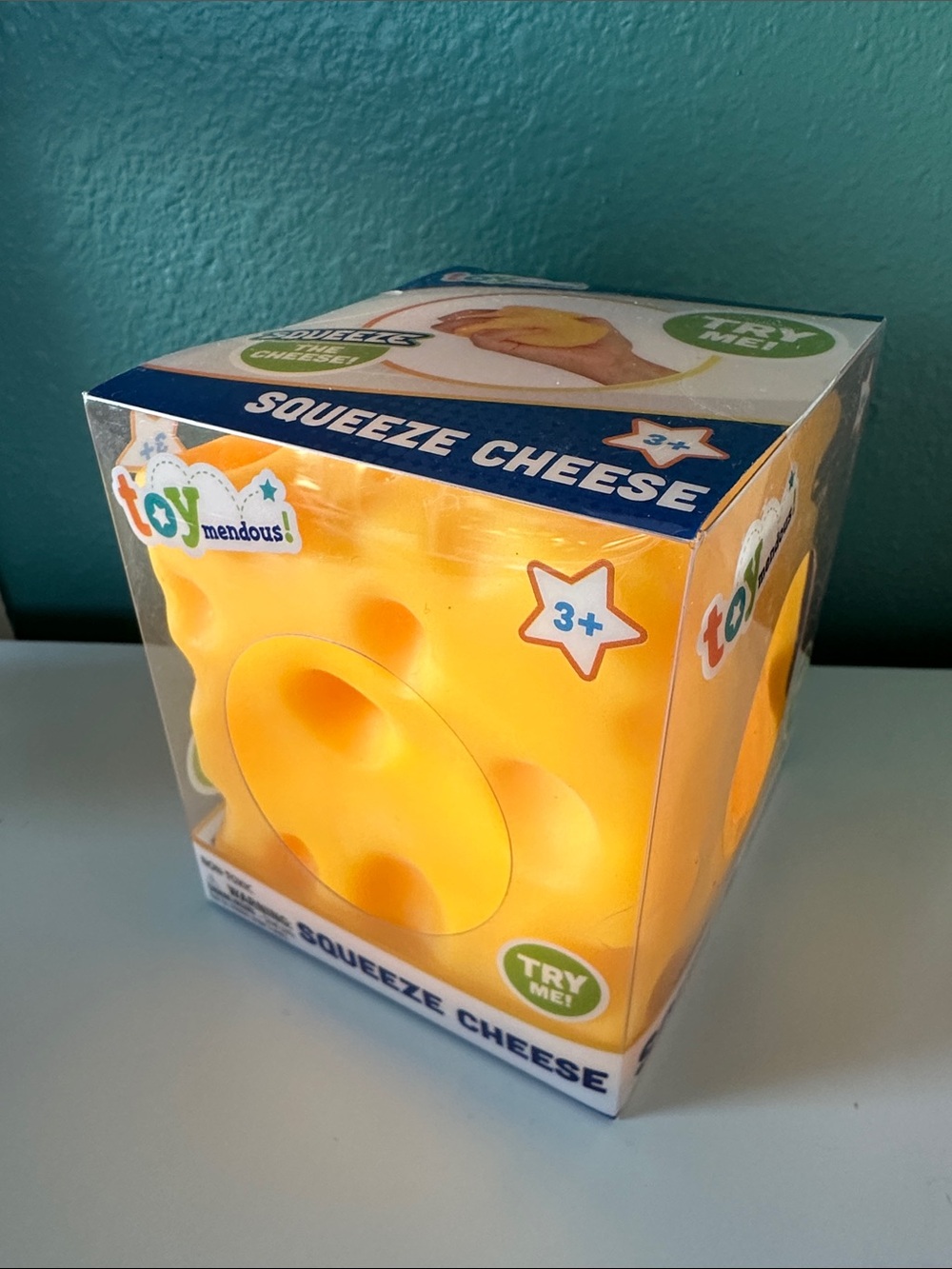 SQUEEZE CHEESE Authentic Sensory Squishy Fidget Stress Toy by Toymendous - Large
